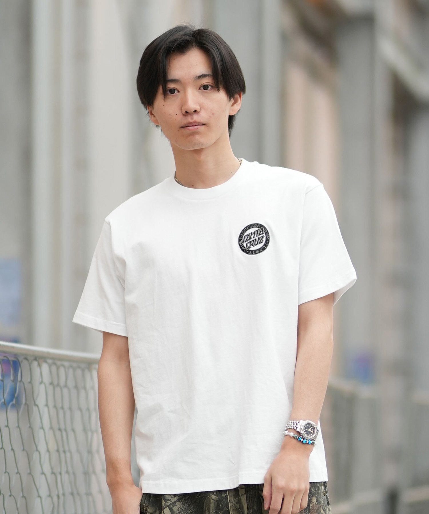 SANTA CRUZ スノボーウェア & REPULIC ボトムスウェア SANTA CRUZ サンタクルーズ 半袖 Tシャツ メンズ シンプル LOCO DOT