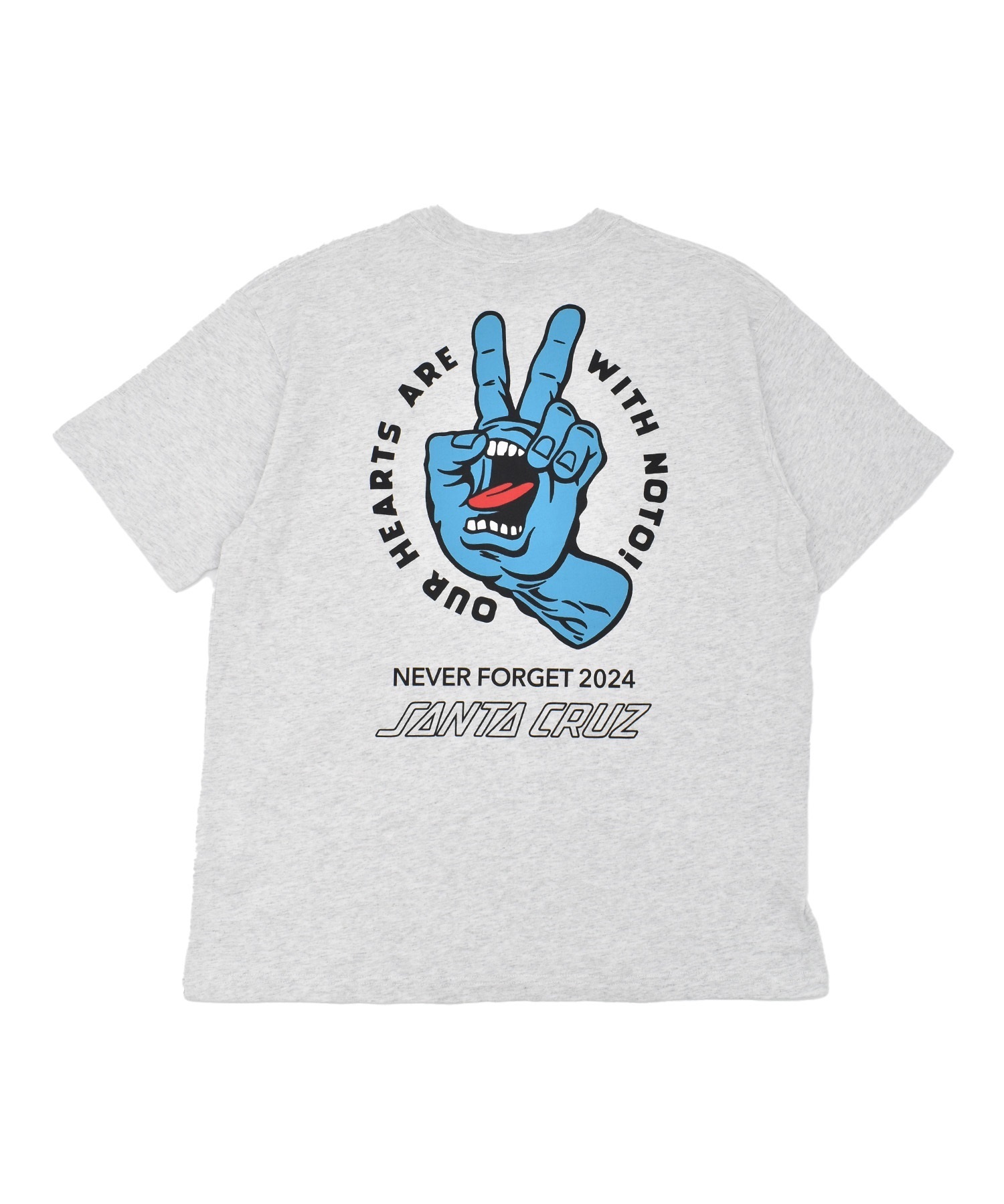SANTA CRUZ サンタクルーズ 半袖 Tシャツ メンズ バックプリント PEACE FOR NOTO SS TEE 502262408 ムラサキスポーツ限定(SLVGY-XS)