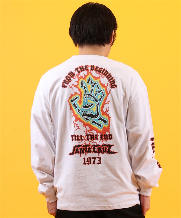 SANTA CRUZ サンタクルーズ 長袖 Tシャツ ロンT メンズ バックプリント SPARKED BONE HAND L S TEE 502261402