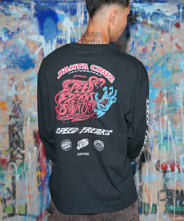 SANTA CRUZ サンタクルーズ 長袖 Tシャツ ロンT メンズ ロゴ バックプリント 袖プリント 502264401 ムラサキスポーツ限定