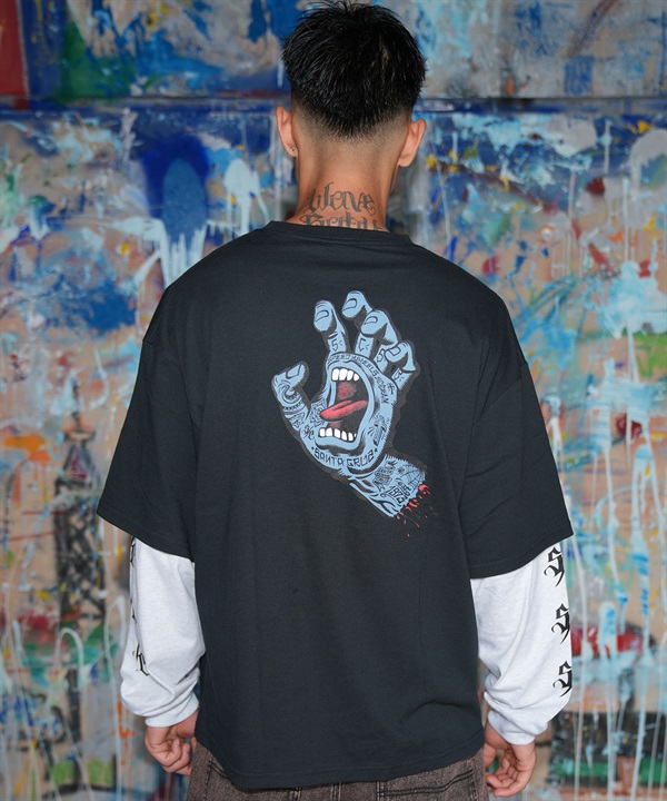 SANTA CRUZ サンタクルーズ 長袖 Tシャツ ロンT メンズ レイヤード 重ね着風 ロゴ バックプリント 袖プリント 502264403 ムラサキスポーツ限定