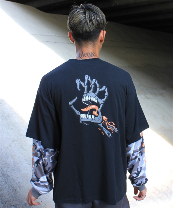 SANTA CRUZ サンタクルーズ 長袖 Tシャツ ロンT メンズ レイヤード 重ね着風 ロゴ バックプリント 袖プリント 502264405 ムラサキスポーツ限定