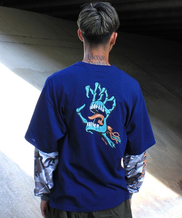 SANTA CRUZ サンタクルーズ 長袖 Tシャツ ロンT メンズ レイヤード 重ね着風 ロゴ バックプリント 袖プリント 502264405 ムラサキスポーツ限定