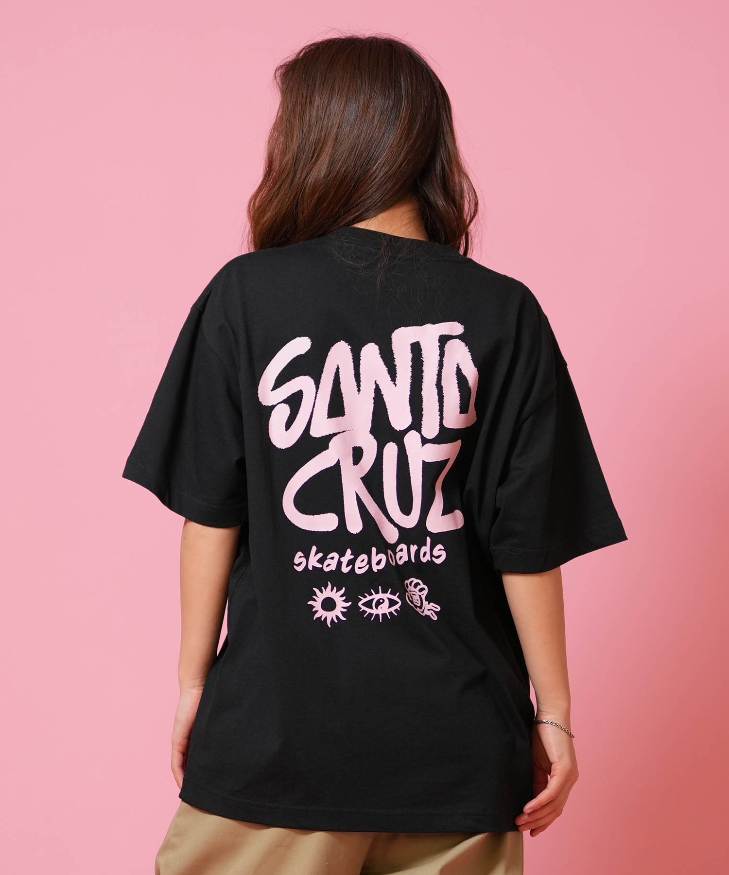 Answer4 限定Tシャツ レディースXS 黒 RVCA ルーカ 半袖 Tシャツ レディース ロゴ SOUVENIR LOGO LOOSE FIT T