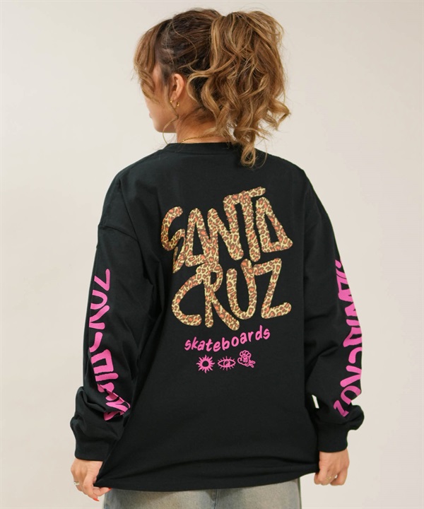 SANTA CRUZ サンタクルーズ 長袖 Tシャツ ロンT レディース ロゴ レオパード柄 バックプリント 502264431 ムラサキスポーツ限定
