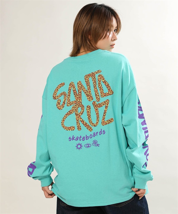 SANTA CRUZ サンタクルーズ 長袖 Tシャツ ロンT レディース ロゴ レオパード柄 バックプリント 502264431 ムラサキスポーツ限定