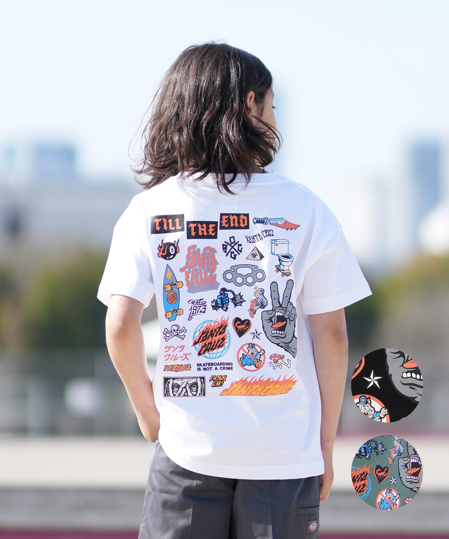 SANTA CRUZ サンタクルーズ 半袖 Tシャツ キッズ 子供 バックプリント