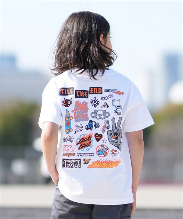 SANTA CRUZ サンタクルーズ 半袖 Tシャツ キッズ 子供 バックプリント ワンポイント 26MS606-42