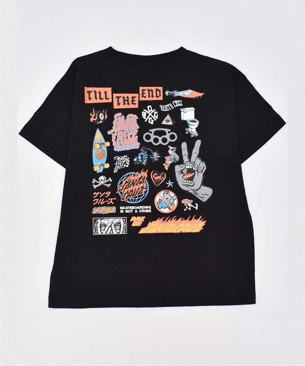SANTA CRUZ サンタクルーズ 半袖 Tシャツ キッズ 子供 バックプリント ワンポイント 26MS606-42