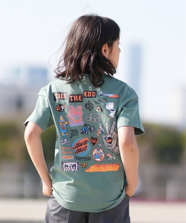 SANTA CRUZ サンタクルーズ 半袖 Tシャツ キッズ 子供 バックプリント ワンポイント 26MS606-42