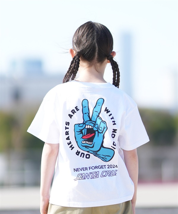 SANTA CRUZ サンタクルーズ 半袖 Tシャツ キッズ ジュニア 子供 バックプリント PEACE FOR NOTO SS TEE 502262409 ムラサキスポーツ限定