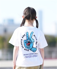 SANTA CRUZ サンタクルーズ 半袖 Tシャツ キッズ ジュニア 子供 バックプリント PEACE FOR NOTO SS TEE 502262409 ムラサキスポーツ限定(WHITE-130cm)