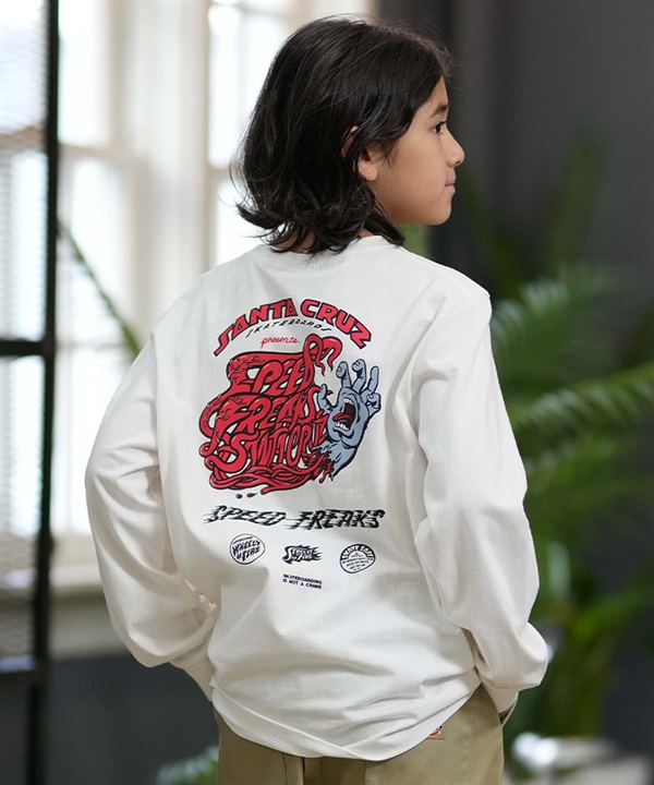 SANTA CRUZ サンタクルーズ 長袖 Tシャツ ロンT キッズ 子供 オーバーサイズ プリント ロゴ 26MA611-42