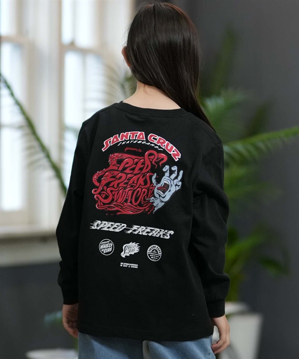 SANTA CRUZ サンタクルーズ 長袖 Tシャツ ロンT キッズ 子供 オーバーサイズ プリント ロゴ 26MA611-42