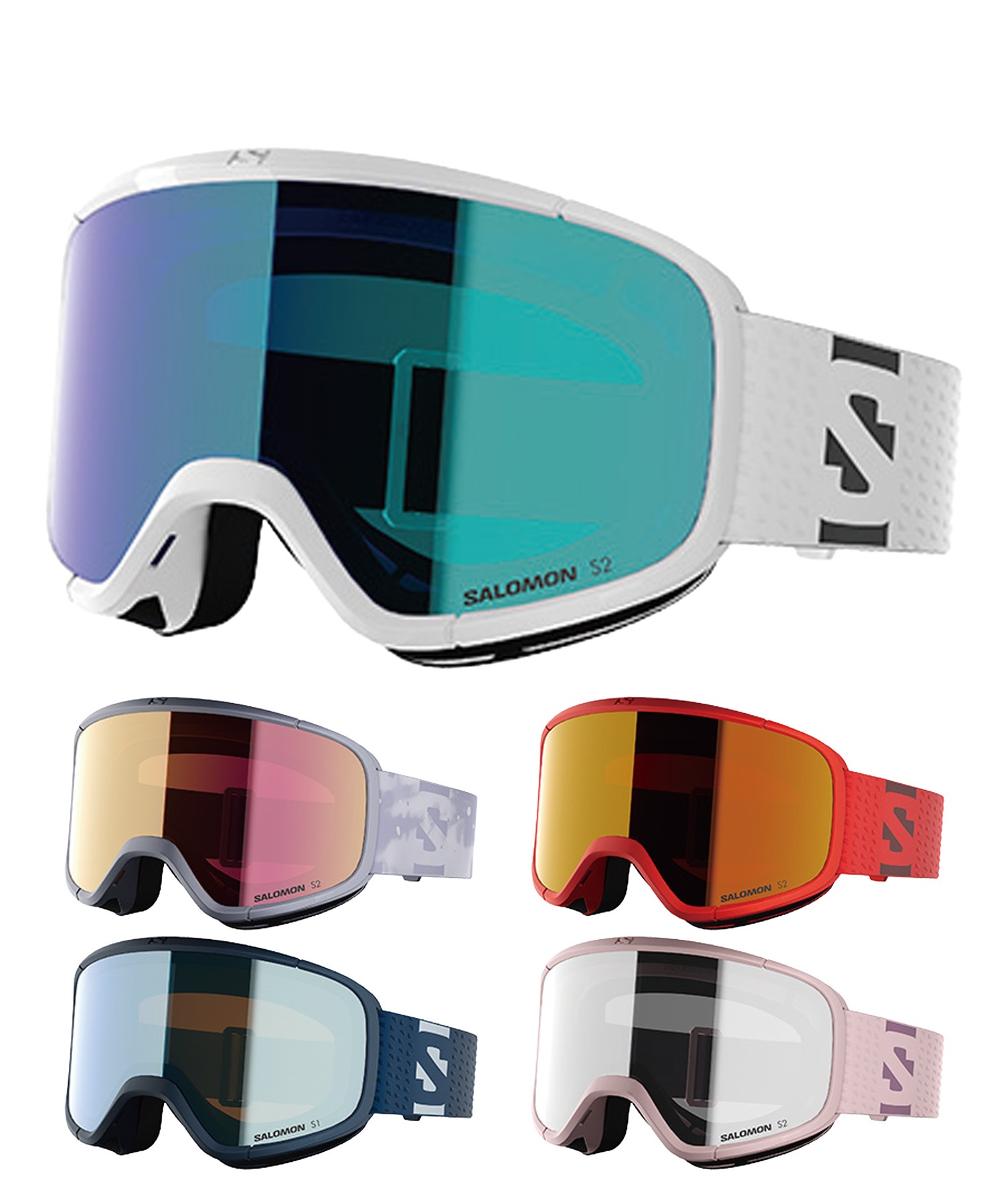 SALOMON ゴーグル ホワイト 袋付き SALOMON サロモン アクシウムニテンゼロ AKSIUM 2.0 スノーボード