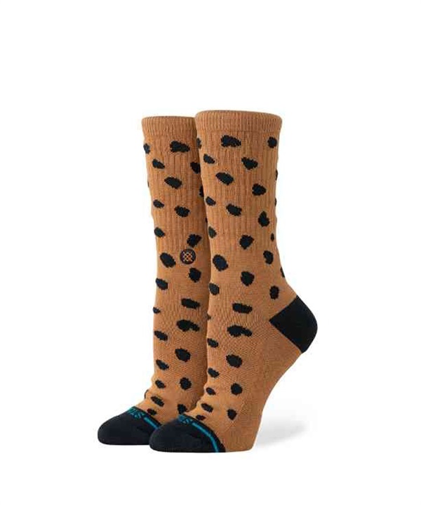 STANCE スタンス ソックス 靴下 クルー丈 LEOPARD CREW W556B26LEO#BRN