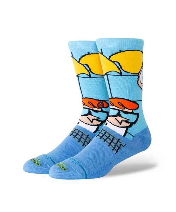 STANCE スタンス ソックス ロゴ クルー丈 カートゥーン ネットワークコラボモデル DEXTERS CREW A555C26DEX#BLU