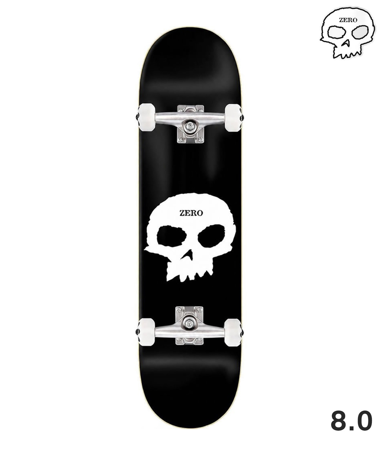 ZERO ゼロ SINGLE SKULL スケートボード コンプリート 8 インチ 初心者