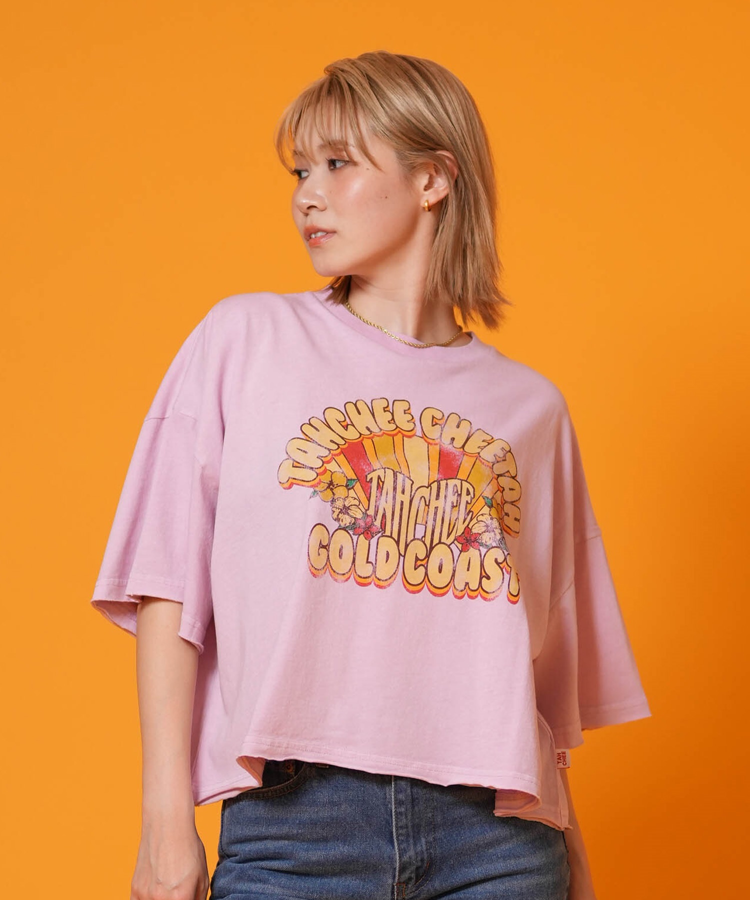 TAHCHEE ターチー 半袖 Tシャツ レディース 前面プリント TC260900-03(PINK-FREE)