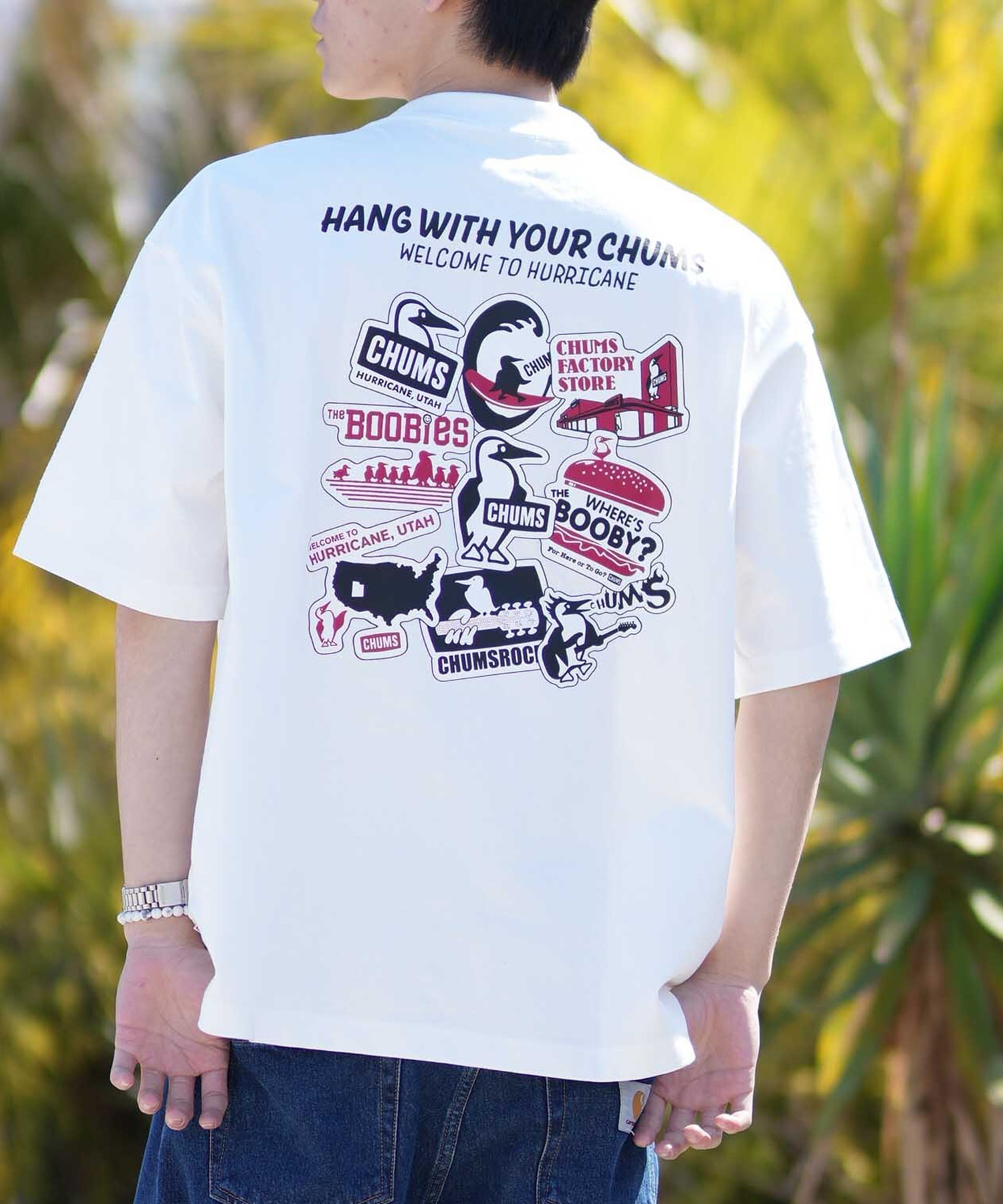 CHUMS チャムス 半袖 Tシャツ メンズ バックプリント CH01-2824 