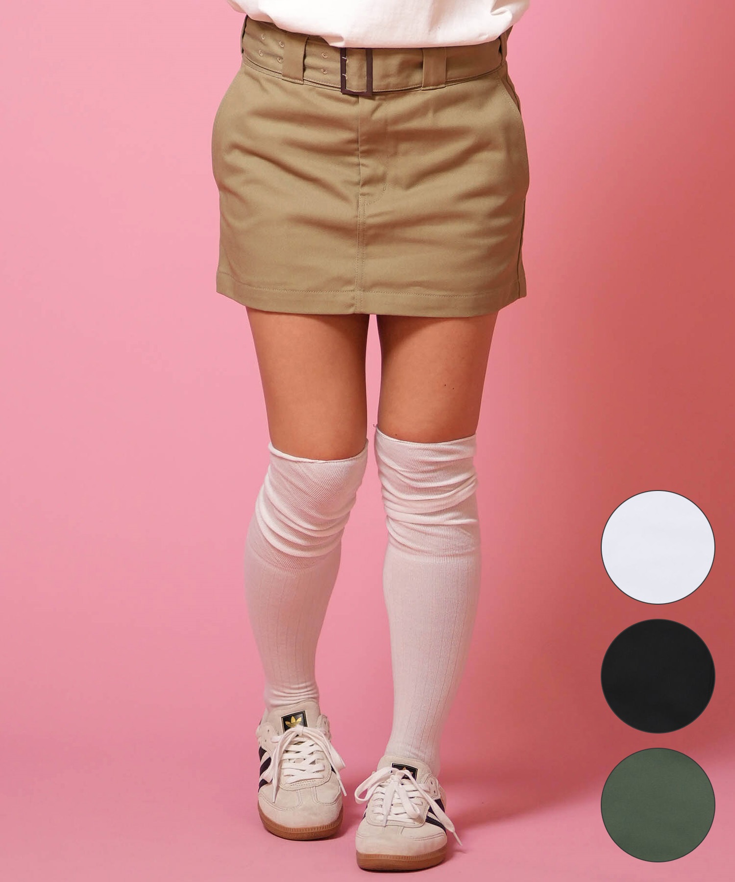 Dickies ディッキーズ ミニスカート レディース ベルト付き 2way DY0001 ムラサキスポーツ限定(BK-S)