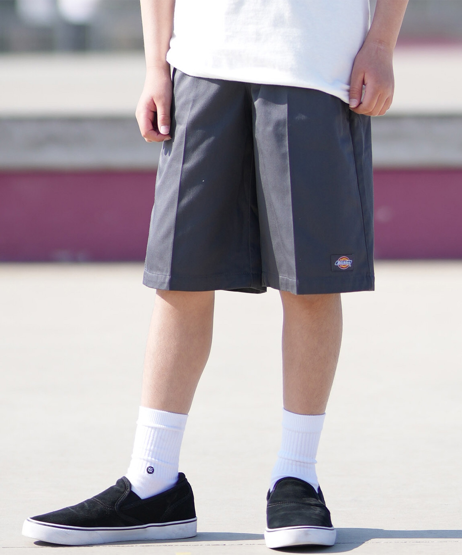 KIDILL×Dickiesサスペンダー付きハーフパンツ ブラック Dickies（ディッキーズ）の「Dickies/ディッキーズ 13インチポケット