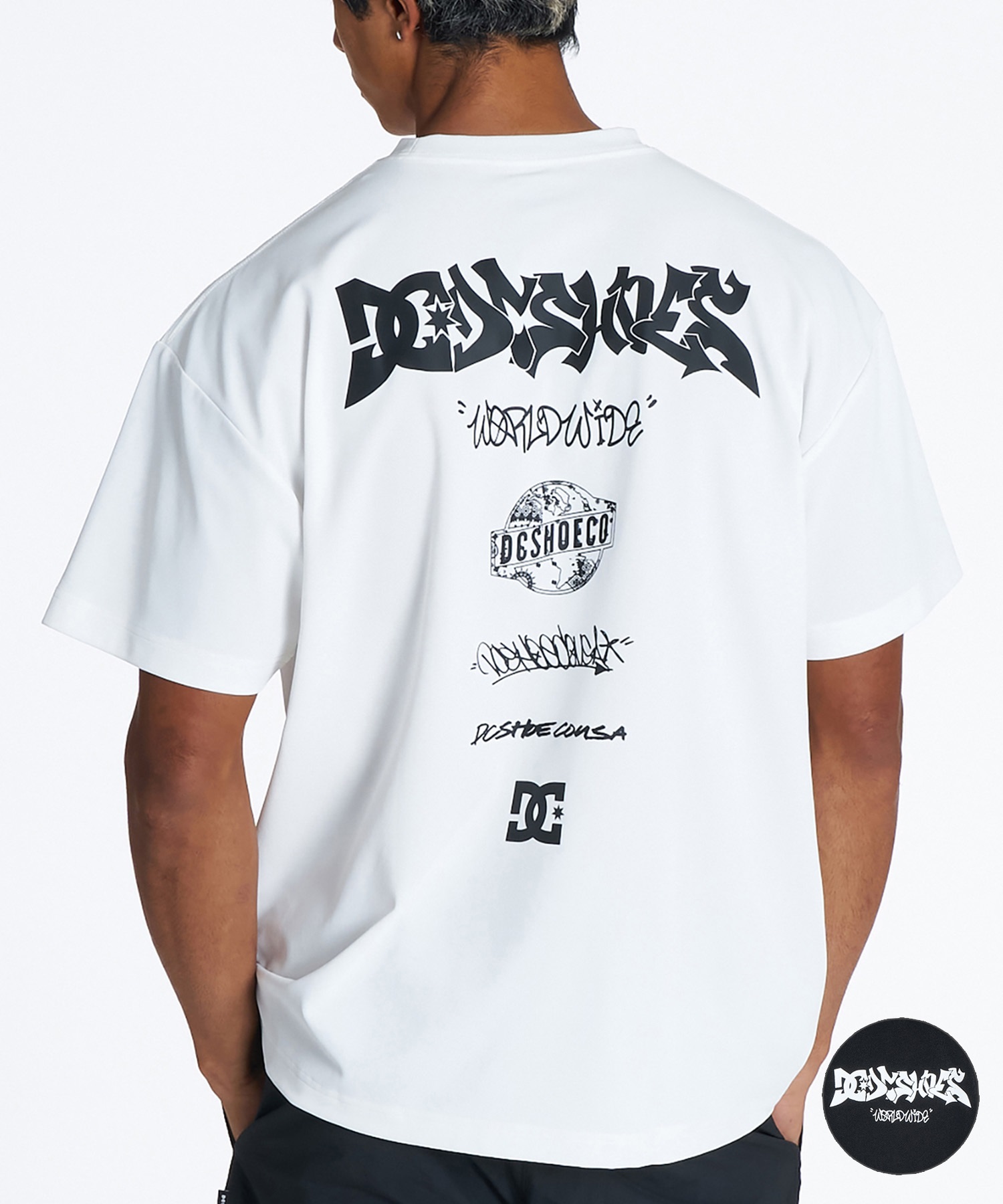 DC ディーシー 半袖 Tシャツ メンズ バックプリント ラッシュガード UV