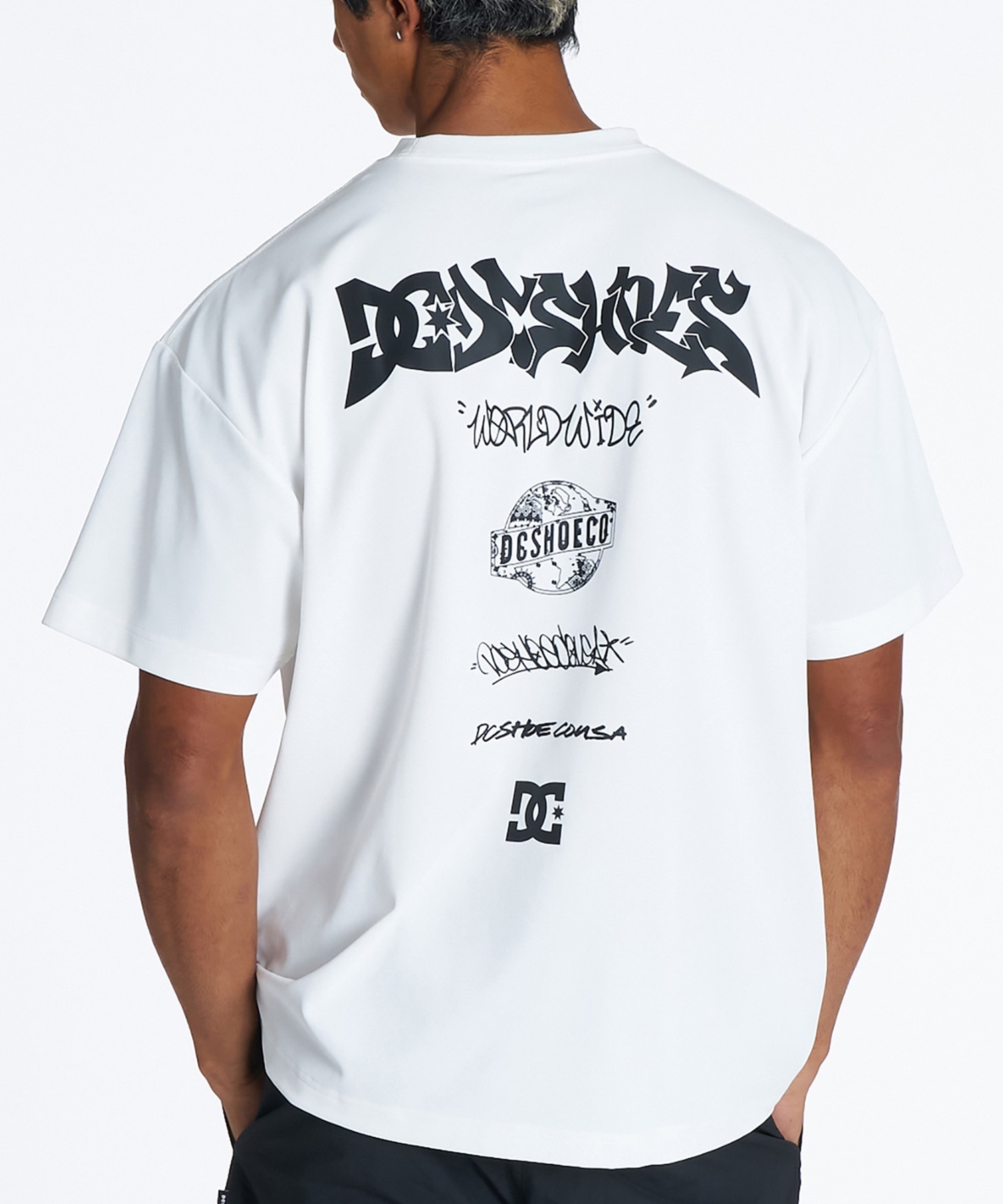 DC ディーシー 半袖 Tシャツ メンズ バックプリント ラッシュガード UV