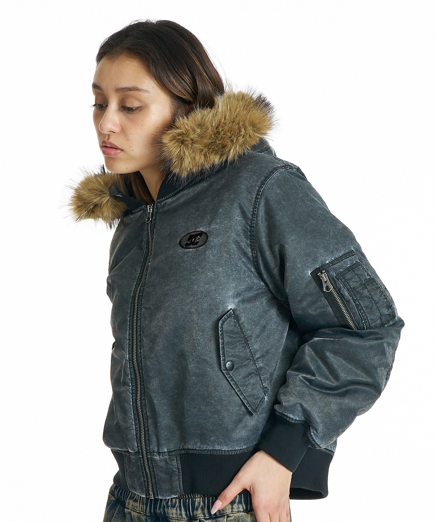 DC ディーシー アウター レディース ワンポイント ロゴ 26 WS FUR HOOD