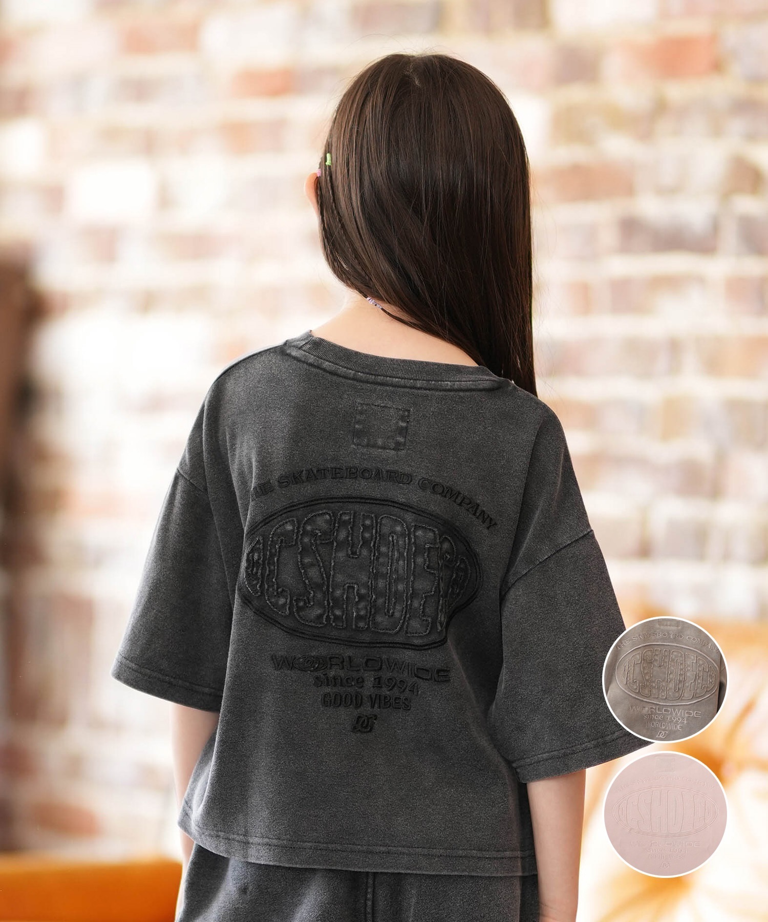 DC ディーシー 半袖 Tシャツ キッズ ジュニア 子供 クロップド丈 KD GS