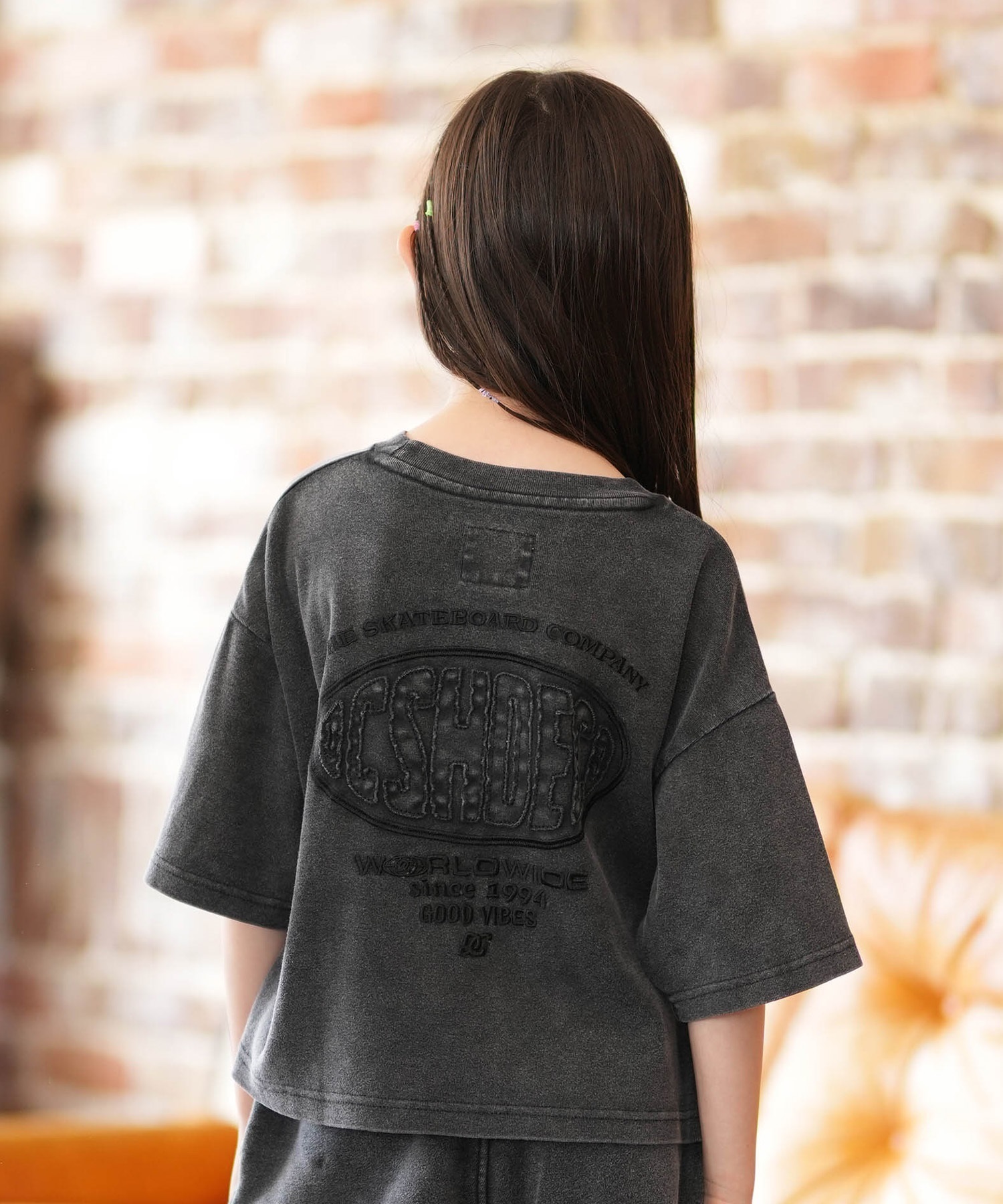 DC ディーシー 半袖 Tシャツ キッズ ジュニア 子供 クロップド丈 KD GS