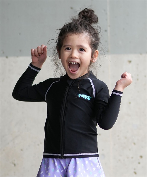 NIKE ナイキ 水着 ラッシュガード 長袖 ジップアップ キッズ ジュニア 子供 UVカット トドラー ジップ付き 1991131
