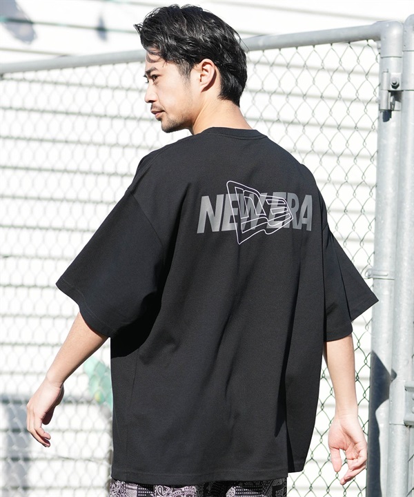 NEW ERA ニューエラ 半袖 Tシャツ メンズ オーバーサイズド Overlap Logo パフォーマンスアパレル バックプリント 吸汗速乾 14744536