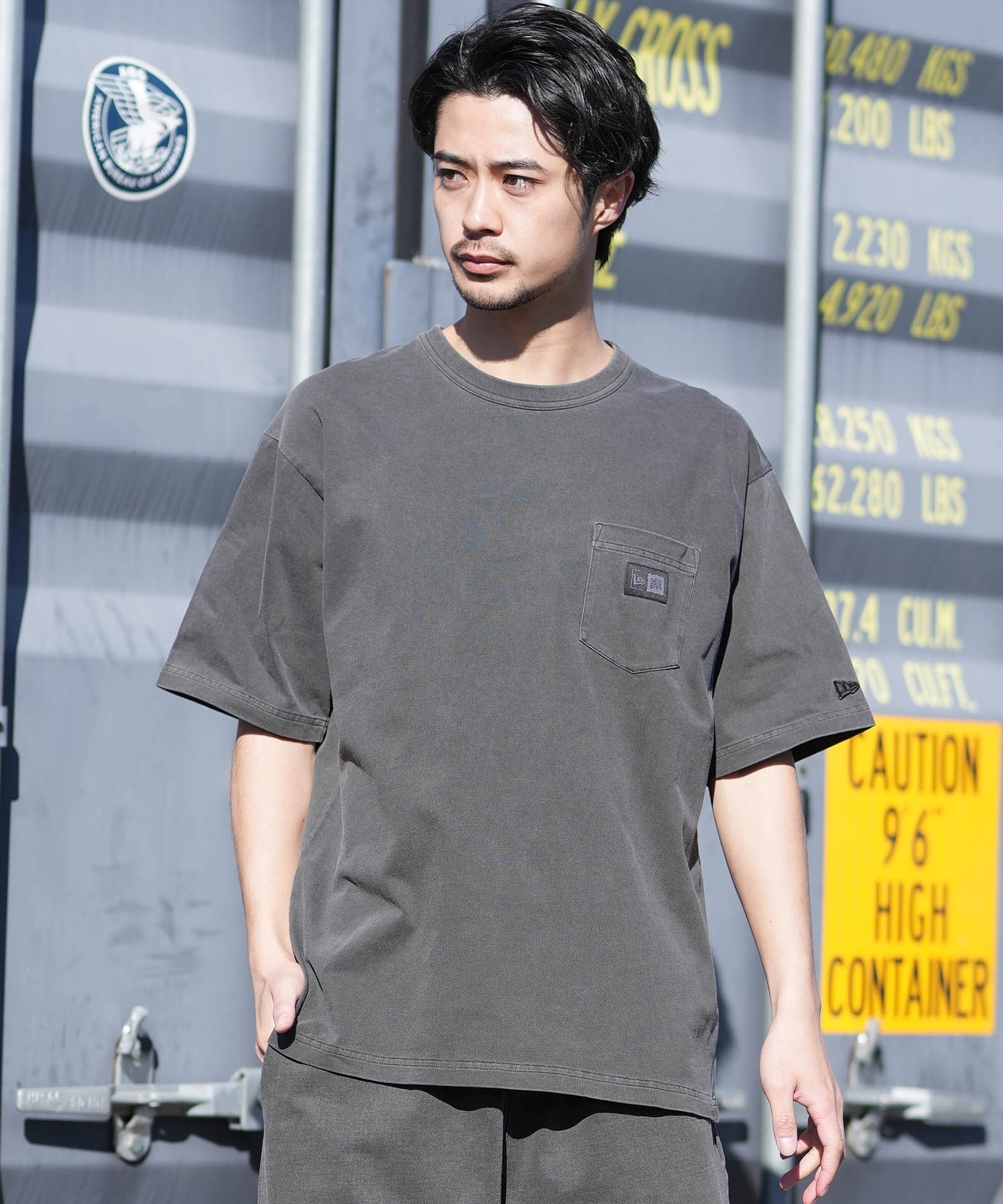 NEW ERA ニューエラ 半袖 Tシャツ メンズ Box Logo Woven Patch