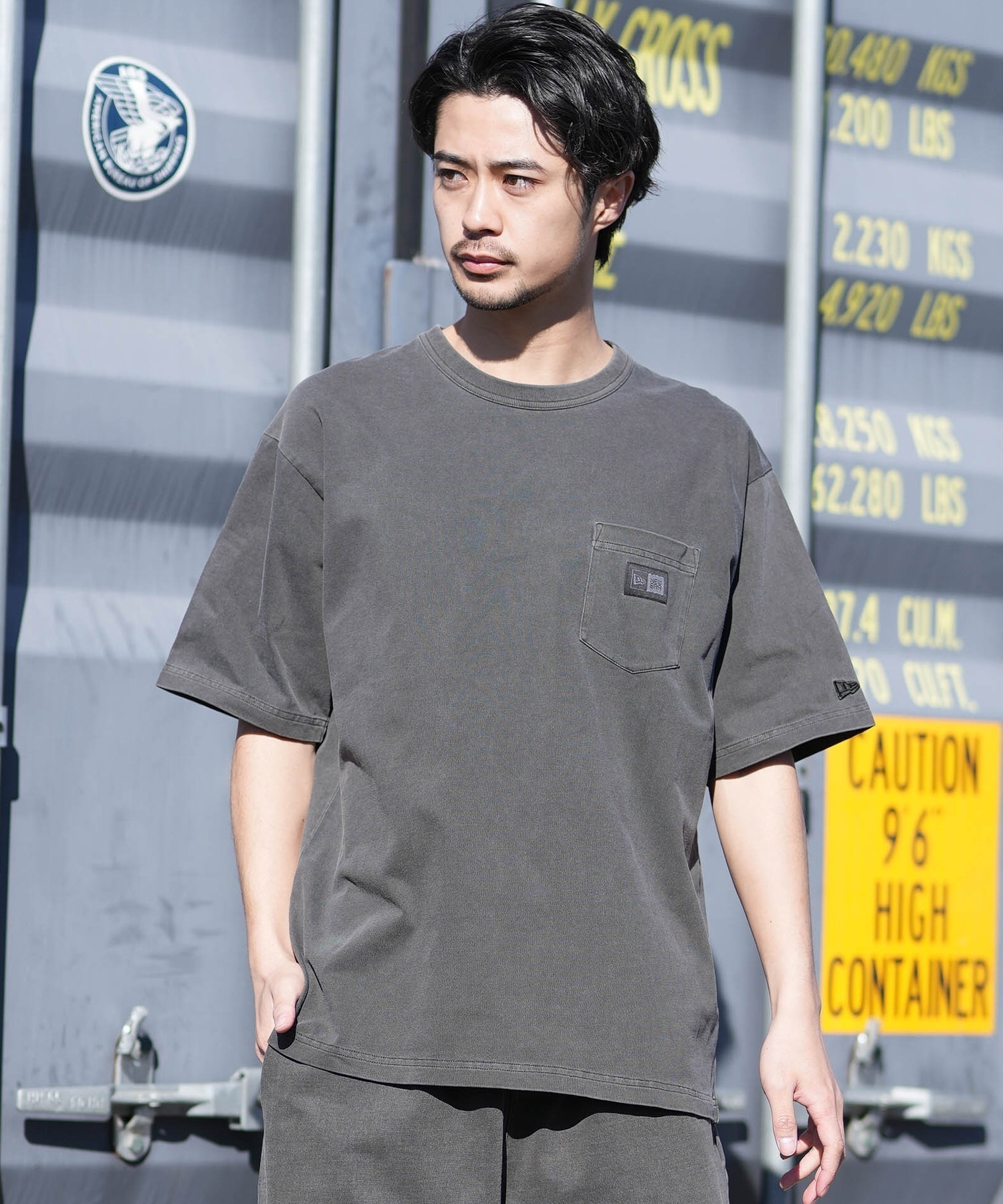 NEW ERA ニューエラ 半袖 Tシャツ メンズ Box Logo Woven Patch