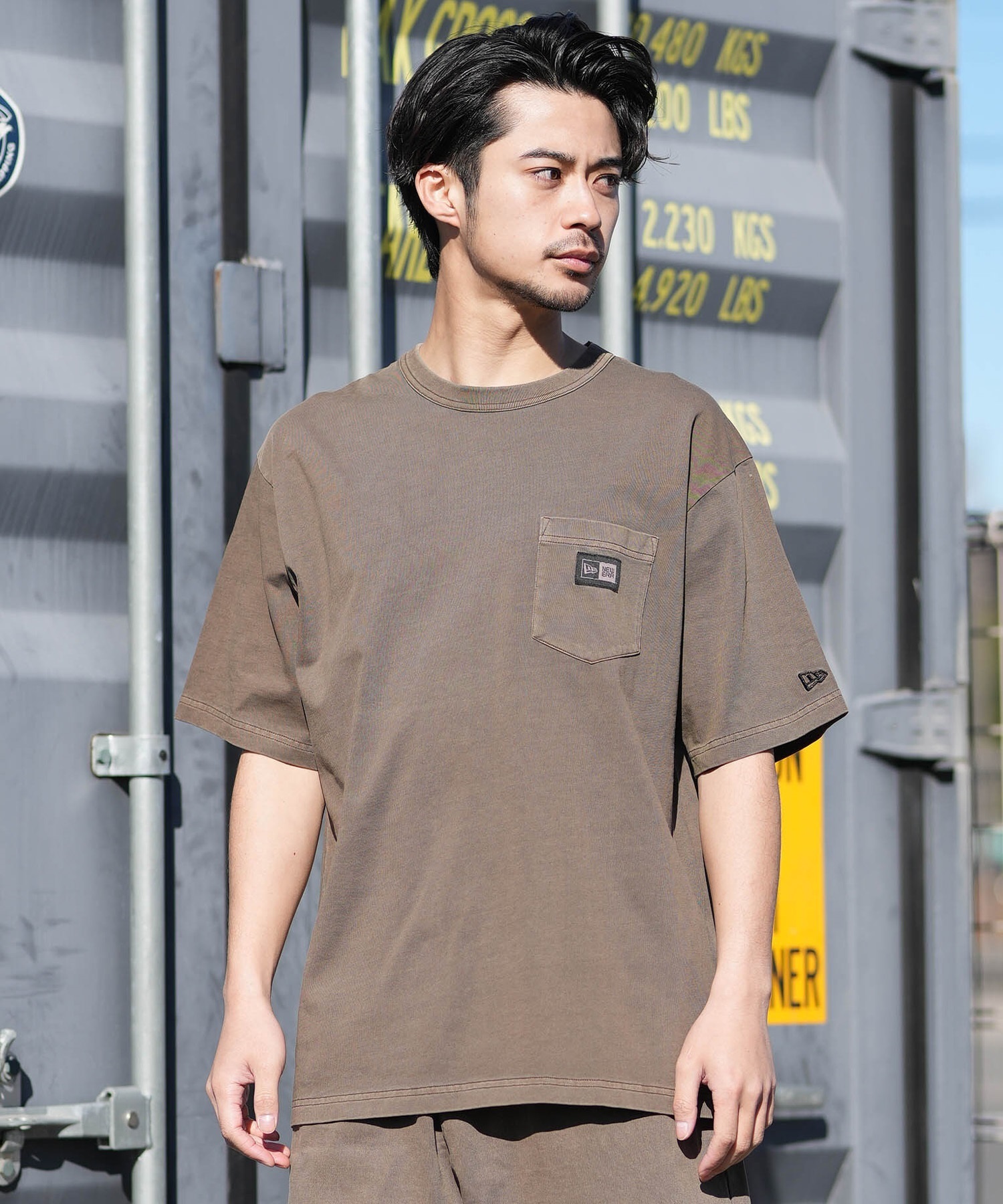 NEW ERA ニューエラ 半袖 Tシャツ メンズ Box Logo Woven Patch