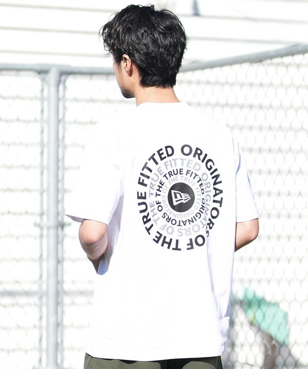 NEW ERA ニューエラ 半袖 Tシャツ メンズ バックプリント コットン Circle ロゴ ホワイト 14856718