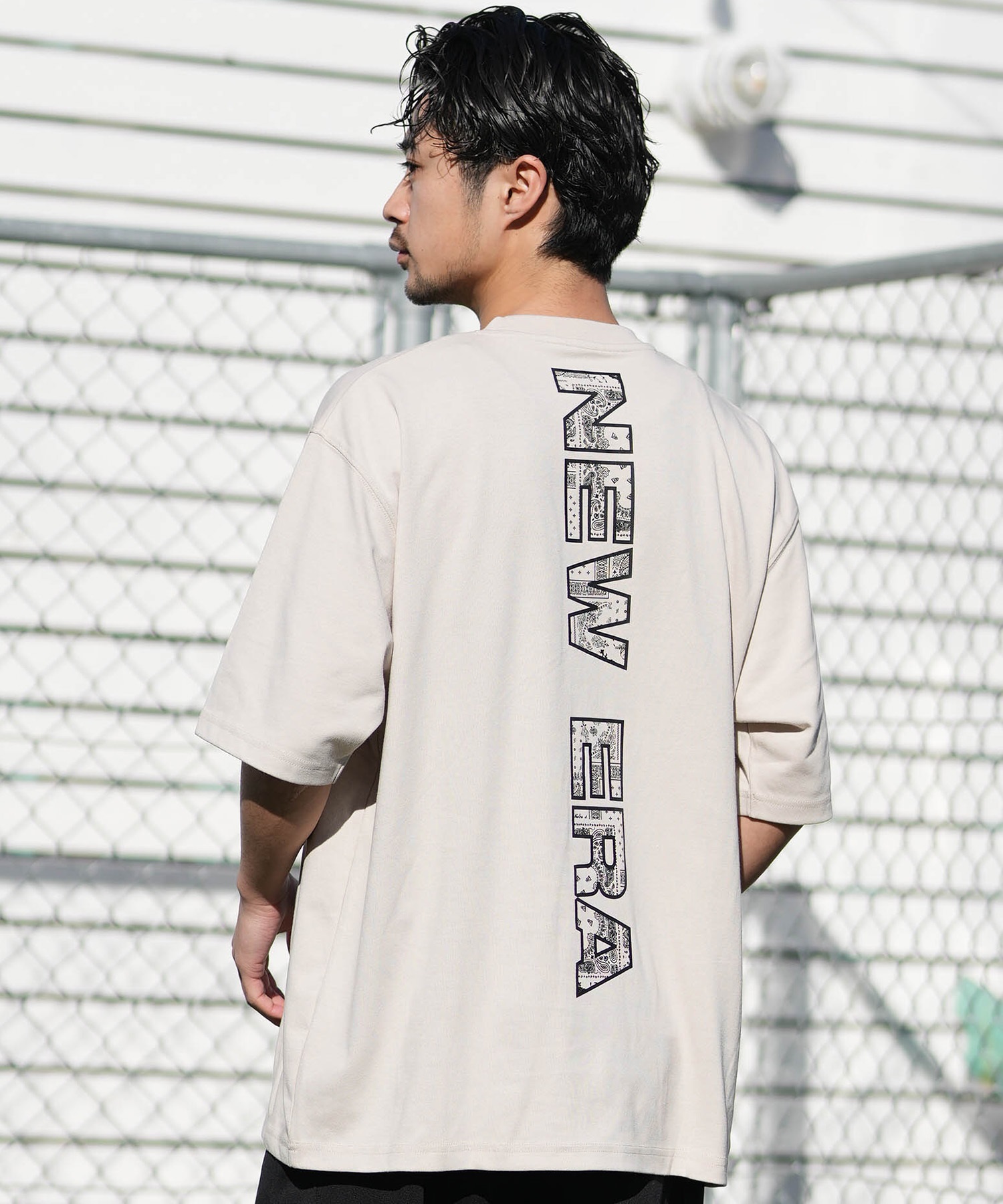 NEW ERA ニューエラ 半袖 Tシャツ メンズ バックプリント SS PF OS T