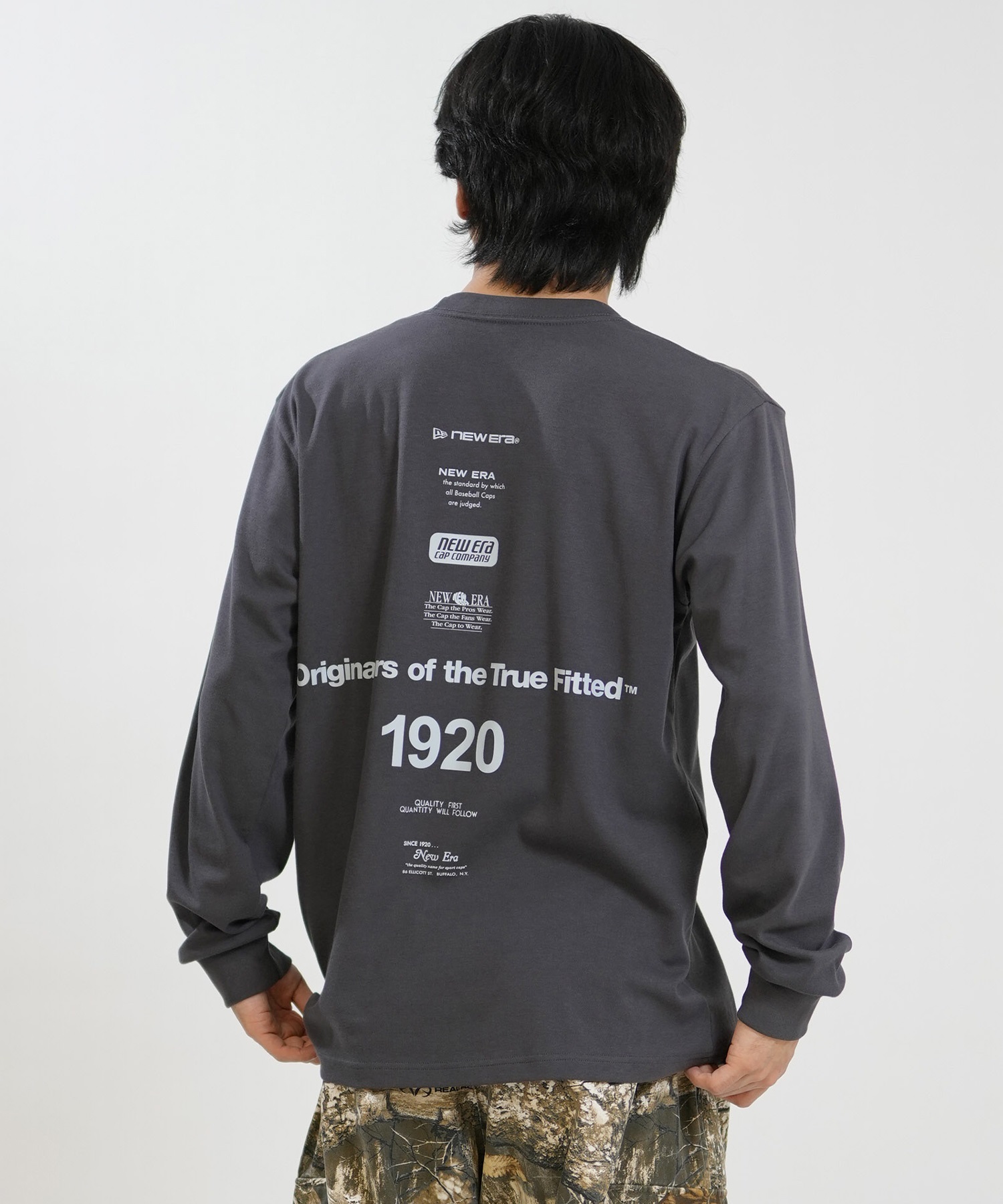 NEW ERA ニューエラ 長袖 Tシャツ ロンT メンズ ロゴ Archive Logo