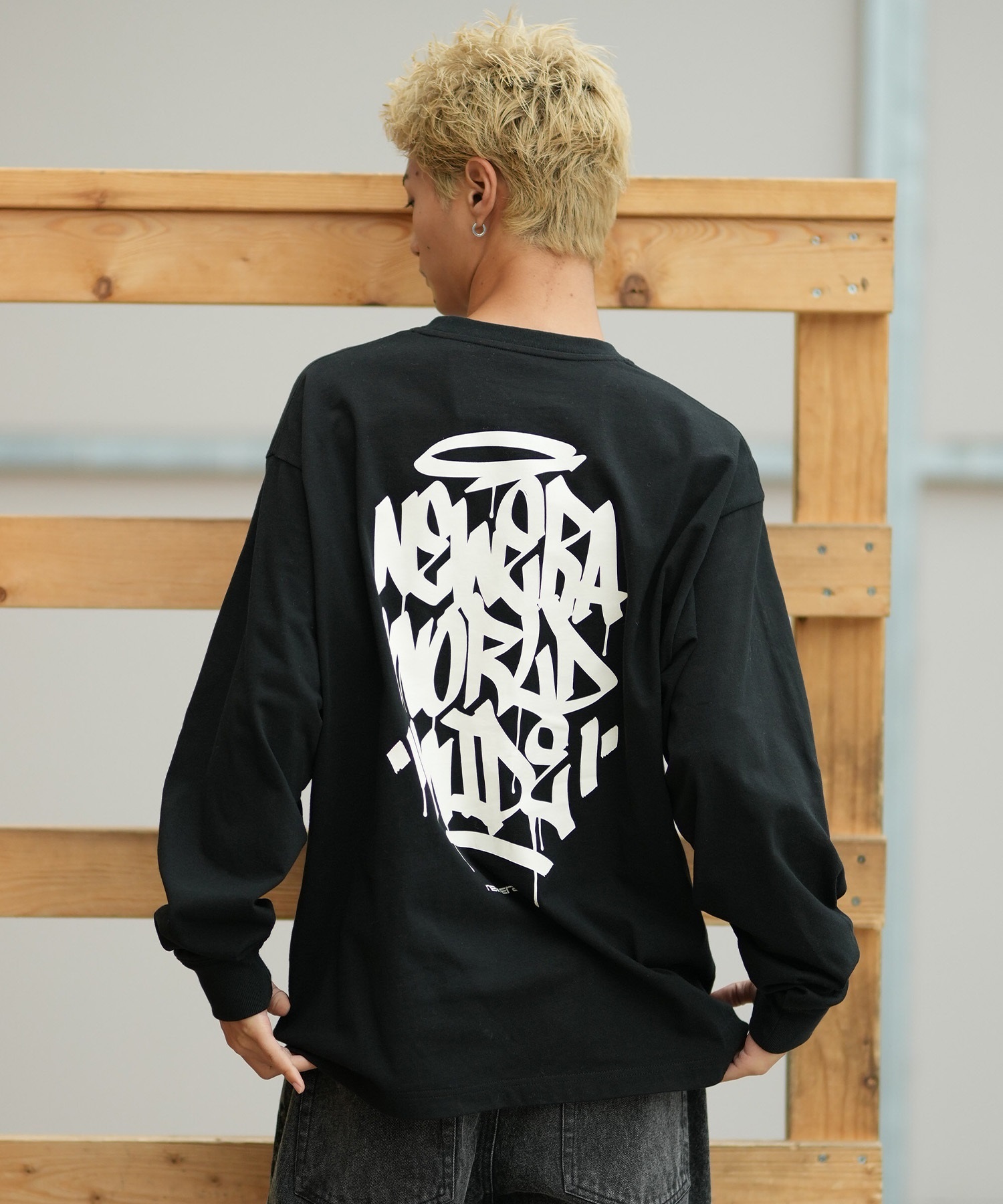 専用　Lレプリカ長袖 NEW ERA ニューエラ 長袖 Tシャツ ロンT メンズ バックプリント LS OS
