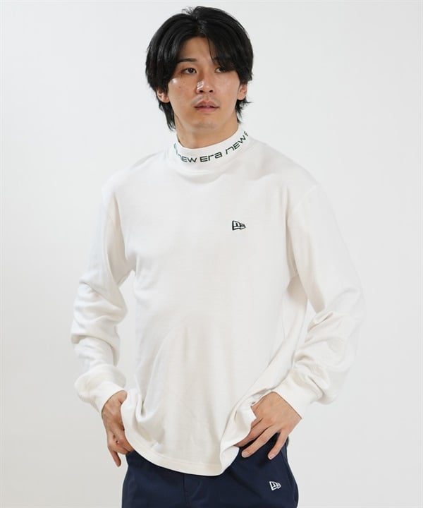 NEW ERA ニューエラ 長袖 Tシャツ ロンT メンズ ハイネック ウォーム ネックロゴ オフホワイト ゴルフ 15129478