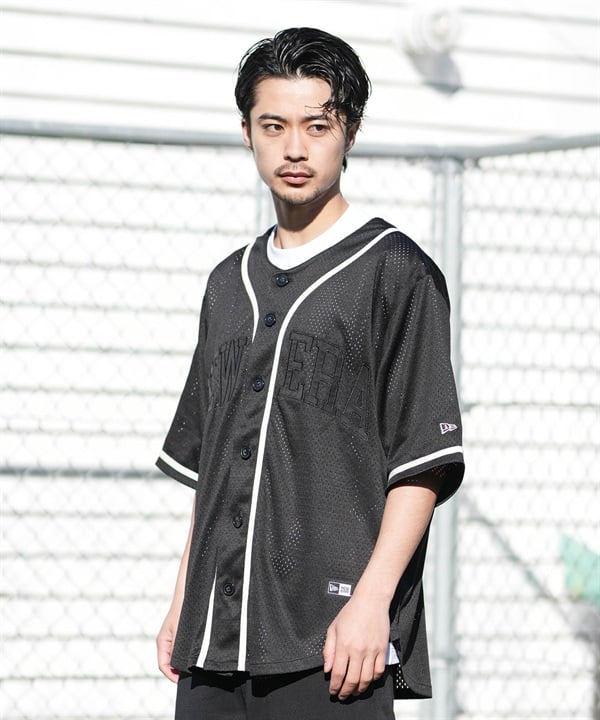 NEW ERA ニューエラ 半袖 シャツ メンズ ベースボールシャツ MESH BASEBALL SHIRT 14856731