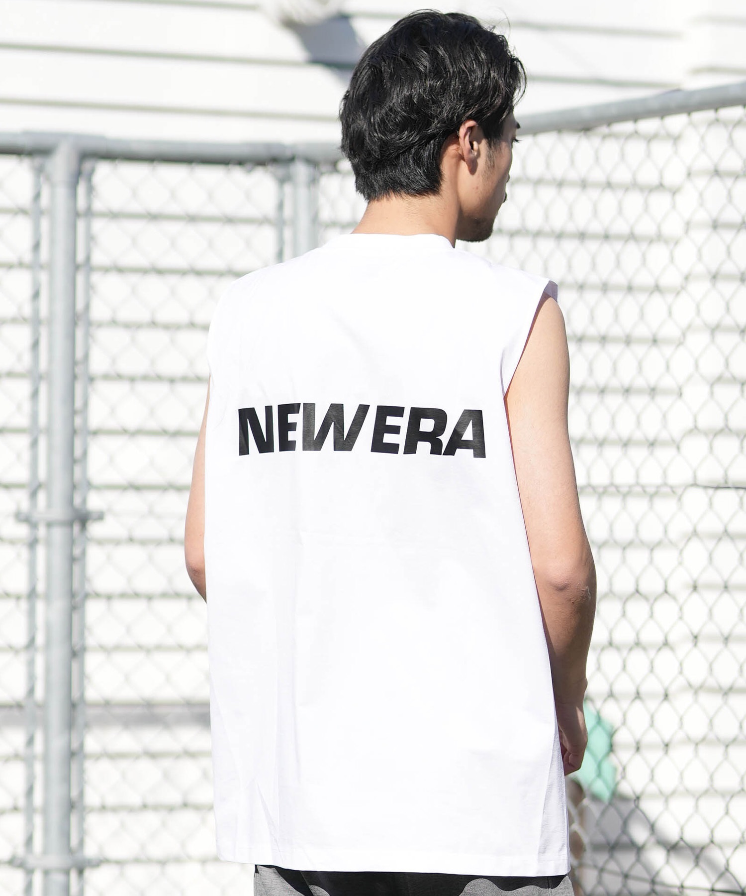 NEW ERA ニューエラ 水着 ラッシュガード タンクトップ メンズ UVカット 吸水速乾 耐塩素 耐海水 水陸両用 14774239(WHT-M)