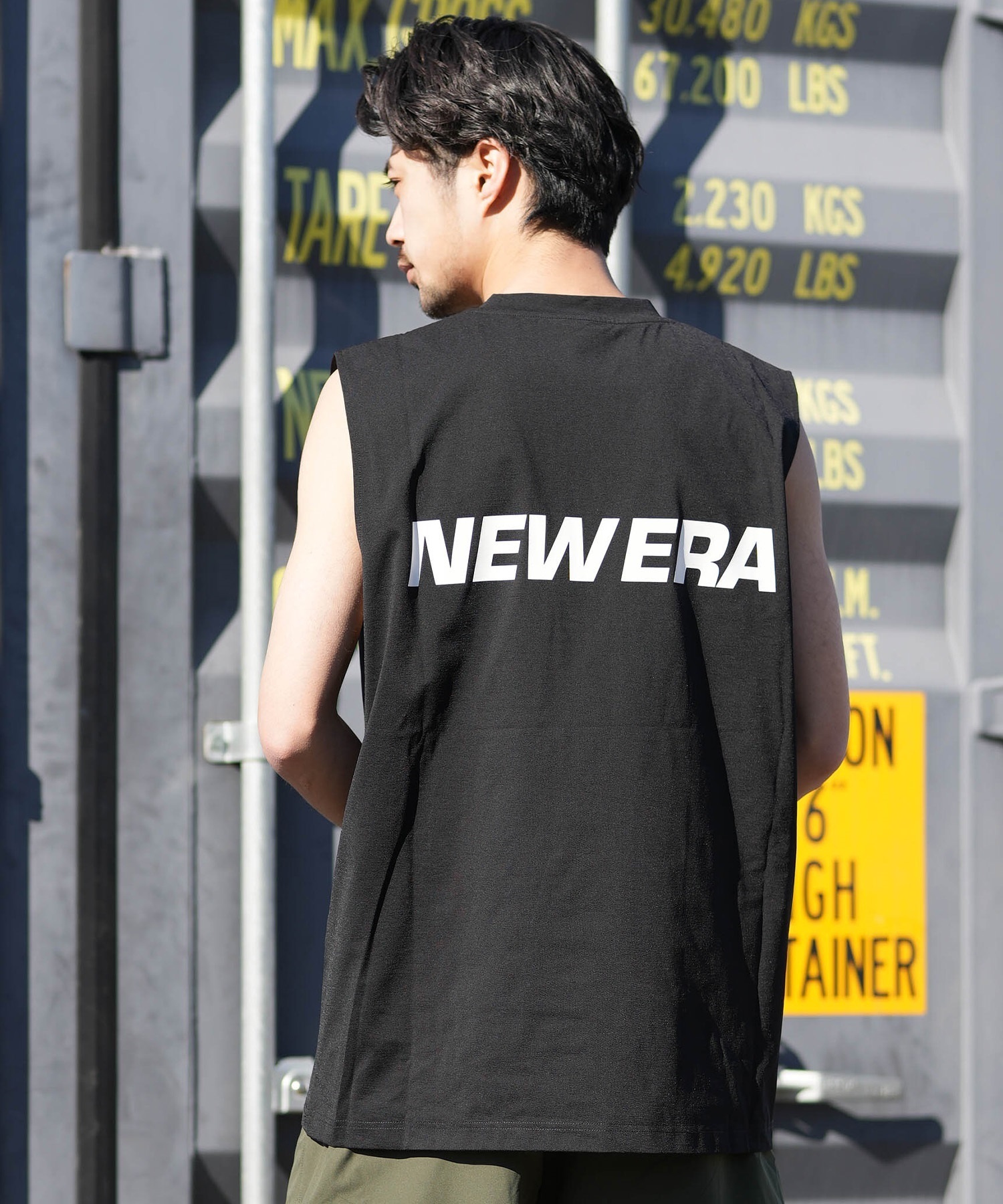 NEW ERA ニューエラ 水着 ラッシュガード タンクトップ メンズ UVカット 吸水速乾 耐塩素 耐海水 水陸両用 14774240(BLK-M)