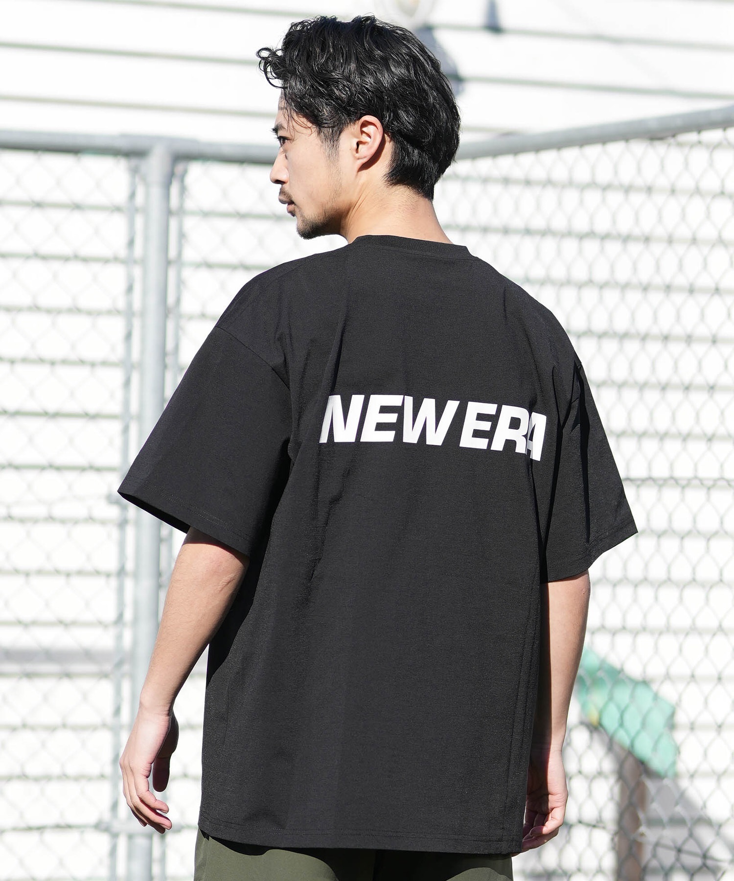NEW ERA ニューエラ 半袖 Tシャツ メンズ UVカット Wordmark Logo