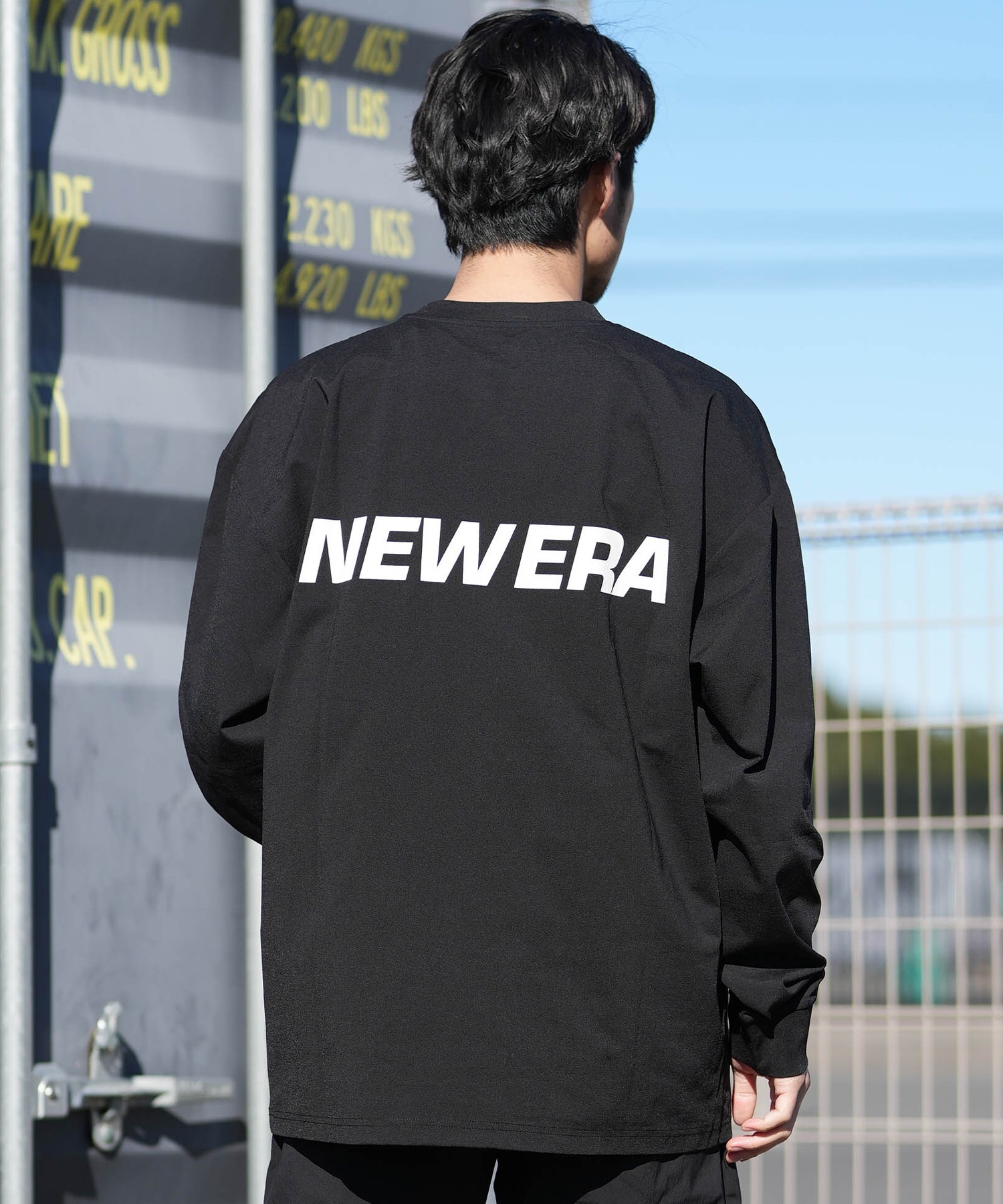 NEW ERA ニューエラ 長袖 Tシャツ ロンT メンズ UVカット Wordmark