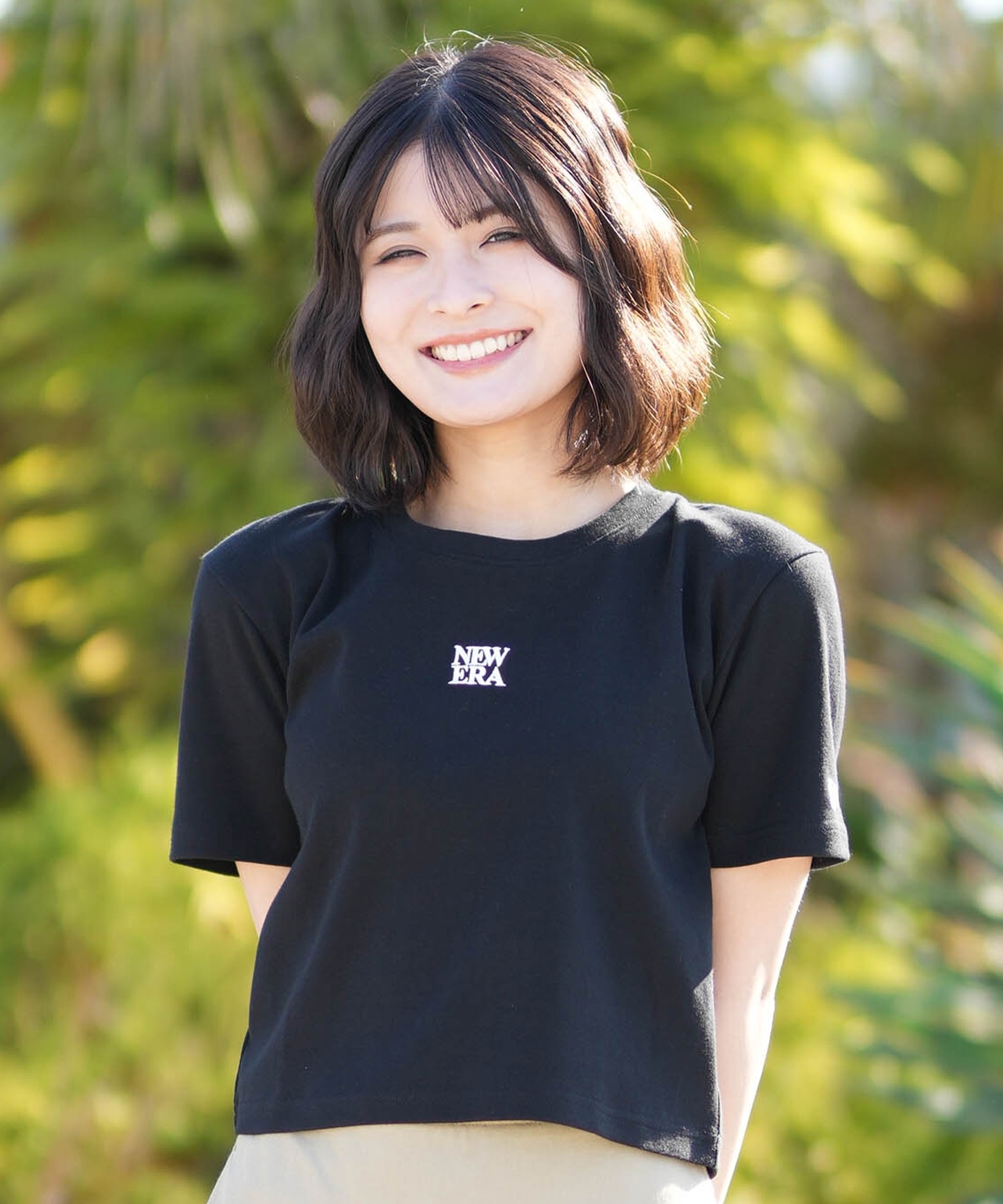 WOMEN SM LOGO POINT SHORT T-SHIRT タグ付き NEW ERA ニューエラ 半袖 Tシャツ レディース ロゴ WS SS MINI TUARE