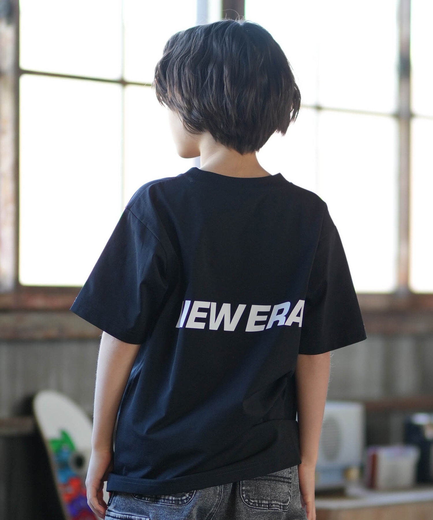 NEW ERA ニューエラ 半袖 Tシャツ キッズ ジュニア 子供 シンプル OD 