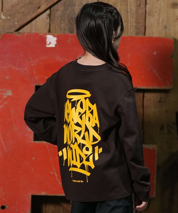 NEW ERA ニューエラ 長袖 Tシャツ ロンT キッズ 子供 ロゴ YTH LS CT TEE TAGGING LOGO 15138148
