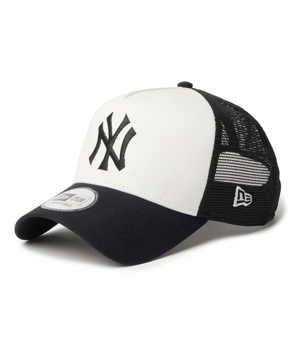 NEW ERA ニューエラ キャップ 9FORTY A-Frame トラッカー Typewriter コットンタイプライター ニューヨーク・ヤンキース オフホワイト ブラック 14744893